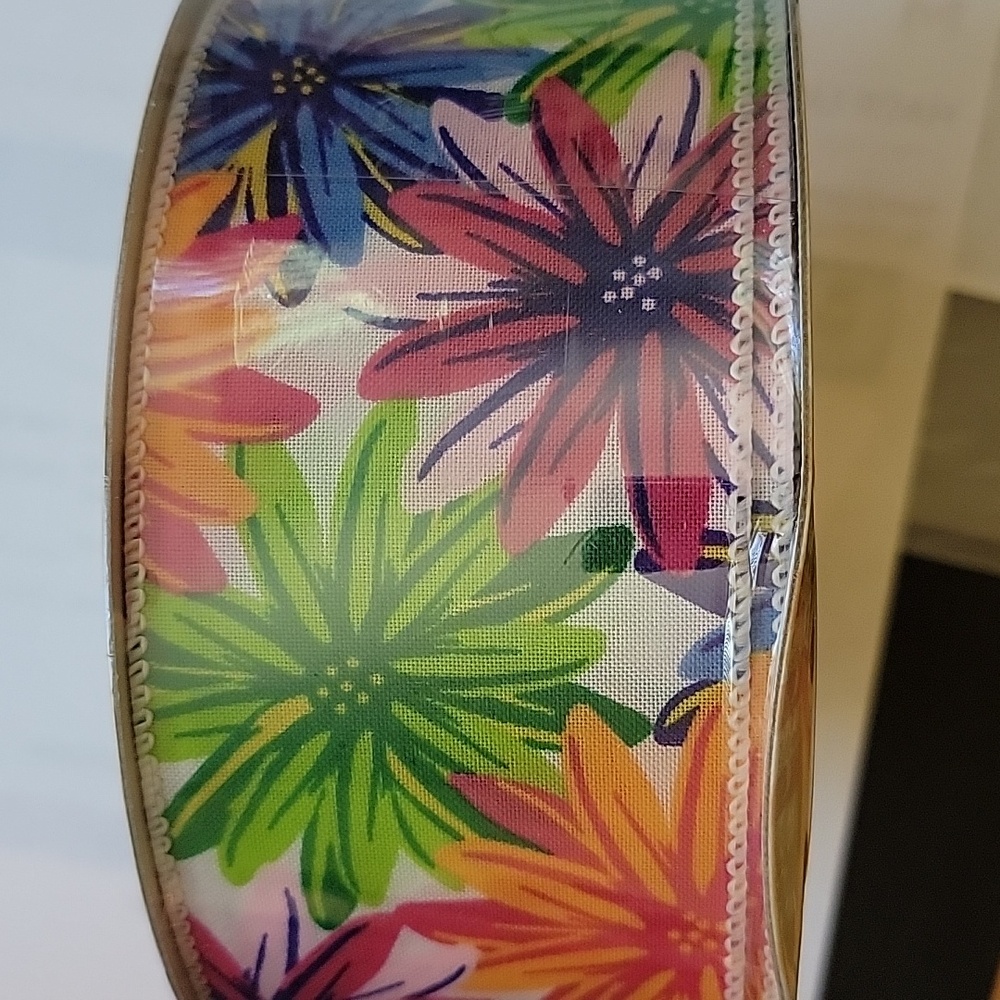 Floral wired ribbon - Picture 2 of 2